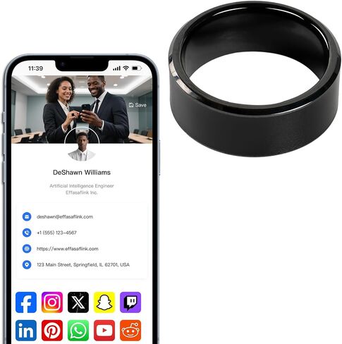 ملف تعريف مخصص عبر الإنترنت ، بطاقة أعمال رقمية ، حلقة واسعة من NFC Face ، انقر لمشاركة المعلومات الاجتماعية ، لـ iPhone & Android (الولايات المتحدة رقم 11) in Kuwait