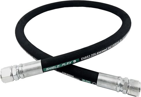 Autovo Hydraulic Hose Debivel Assembly 3/4 "خرطوم هيدروليكي مع أنثى JIC X Female Jic 60" Long 3118 PSI ، Black in Saudi Arabia
