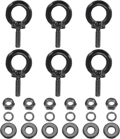 Patikil M3x9mmm رفع البراغي عين الكتف ، 6pcs 304 رفع الفولاذ المقاوم للصدأ حلقة خيوط متمة مع قفل السداسي الجوز/غسالة قفل/مسطح لتعليق مواد أرجوحة ، أسود in Kuwait
