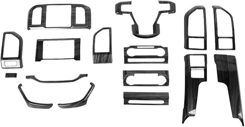 Voodonala for Ford F150 2015-2020 Center Console Dash Trim Kits 16Pcs Interior Decoration Panel Kits Compatible for Ford F150 F250 F350 2015-2020(16pcs,ABS,Carbon Fiber Black) in Saudi Arabia