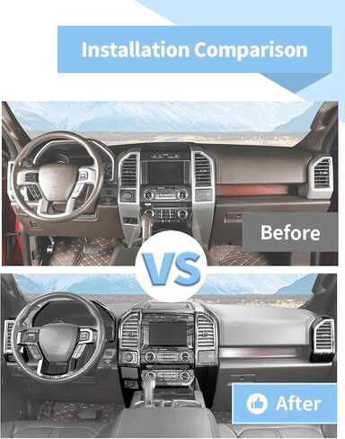 Voodonala for Ford F150 2015-2020 Center Console Dash Trim Kits 16Pcs Interior Decoration Panel Kits Compatible for Ford F150 F250 F350 2015-2020(16pcs,ABS,Carbon Fiber Black) in Saudi Arabia