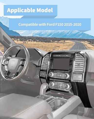 Voodonala for Ford F150 2015-2020 Center Console Dash Trim Kits 16Pcs Interior Decoration Panel Kits Compatible for Ford F150 F250 F350 2015-2020(16pcs,ABS,Carbon Fiber Black) in Saudi Arabia