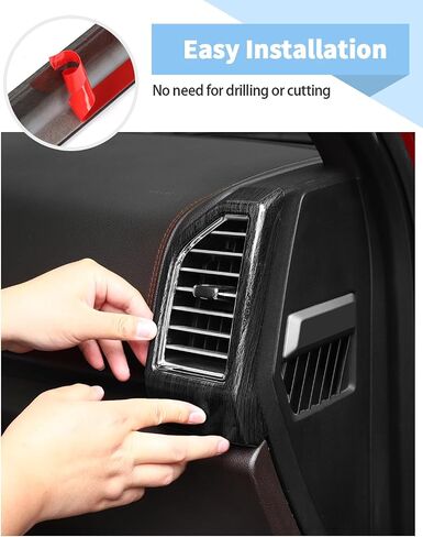Voodonala for Ford F150 2015-2020 Center Console Dash Trim Kits 16Pcs Interior Decoration Panel Kits Compatible for Ford F150 F250 F350 2015-2020(16pcs,ABS,Carbon Fiber Black) in Saudi Arabia