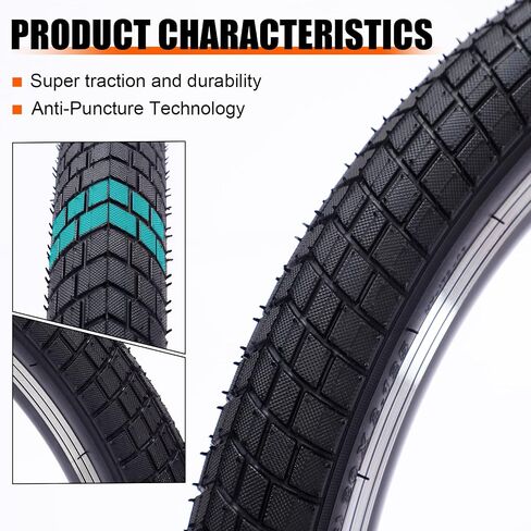 WEEROCK 20 بوصة Kid Bike Tyre Girls Boy Bicycle Tyres 2 Pack Pack Colorful Tyres مع إطارات بديلة للأنابيب الداخلية للركوب 20 "Kid Child Bike Bmx Mtb ، متعدد الألوان in Kuwait