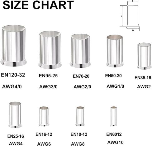 50pcs الأسلاك الأسلاك مجموعة AWG 1/0 موصل تجعيد النحاس المعلق in Kuwait