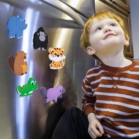 SUPINEEDO Fridge Magnet for Toddlers, Rubber Cute Animal Magnets for Baby,Refrigerator Magnets for Toddlers Educational Learning Toy Gift Whiteboard in Kuwait
