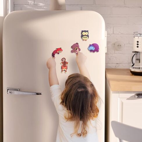 SUPINEEDO Fridge Magnet for Toddlers, Rubber Cute Animal Magnets for Baby,Refrigerator Magnets for Toddlers Educational Learning Toy Gift Whiteboard in Kuwait