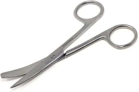 Multifunction Operating Scissors 4.5" Stainless Steel Shears with Sharp/Blunt, Sharp/Sharp, Blunt/Blunt Dissecting Blades in Straight & Curved Angles (Sharp/Blunt - Curve) in Kuwait