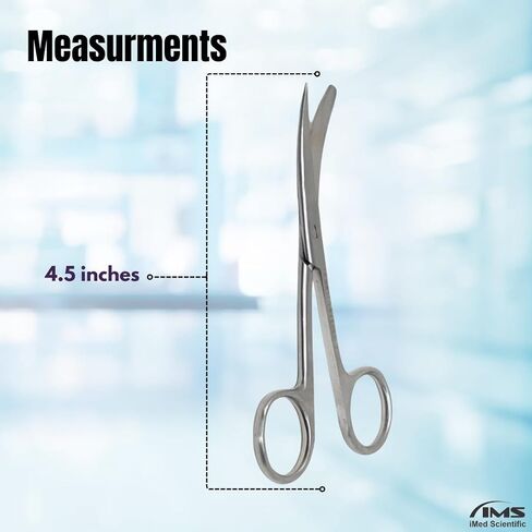 Multifunction Operating Scissors 4.5" Stainless Steel Shears with Sharp/Blunt, Sharp/Sharp, Blunt/Blunt Dissecting Blades in Straight & Curved Angles (Sharp/Blunt - Curve) in Kuwait