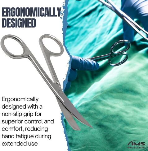 Multifunction Operating Scissors 4.5" Stainless Steel Shears with Sharp/Blunt, Sharp/Sharp, Blunt/Blunt Dissecting Blades in Straight & Curved Angles (Sharp/Blunt - Curve) in Kuwait