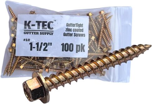 1-1/2" GutterTight 1/4" Drive High Head Zinc Plated Hidden Hanger Gutter Screws #10 (50 Pack) in Kuwait