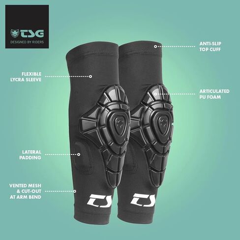 TSG - Elbow Sleeve Joint Pads, Black | Elbow Protection for Men & Women, Cycling, Trail, All Mountain, MTB, Pull Over Design in Kuwait