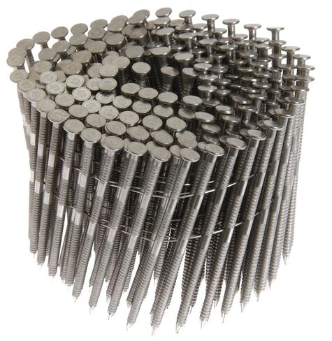 MAXC62818 15-Degree Wire Coil 1-3/4-Inch by .09-Inch Ring Shank, Stainless Steel Siding Nails, (Two Pack of 3600 Per Box) in Saudi Arabia