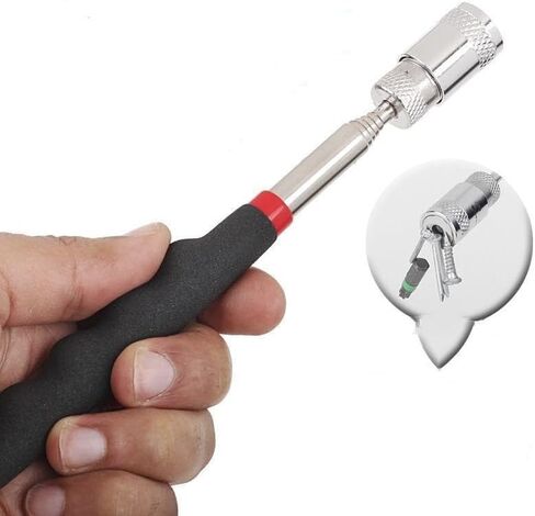 Powerful Magnetic Suction Rod, 10LB, 2LB, 1LB Set, Telescopic Bending Type, Orange, Cylindrical, Stainless Steel, Suitable for Autos, Homes, Offices, Industries, Garages in Saudi Arabia