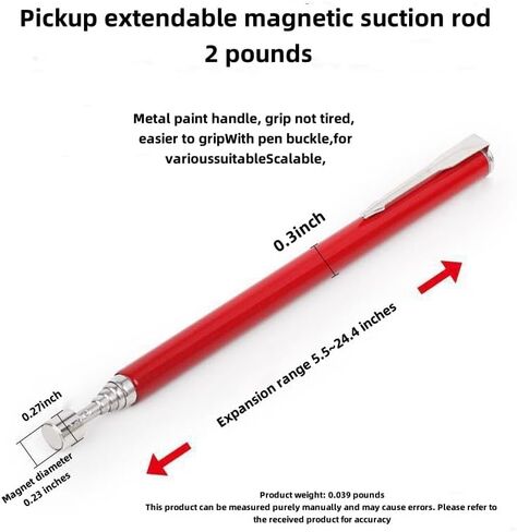 Powerful Magnetic Suction Rod, 10LB, 2LB, 1LB Set, Telescopic Bending Type, Orange, Cylindrical, Stainless Steel, Suitable for Autos, Homes, Offices, Industries, Garages in Saudi Arabia