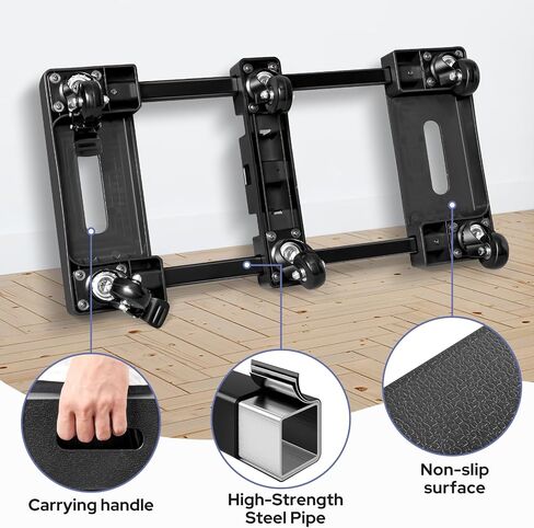 KEDSUM Furniture Dolly with 6 Swivel Casters, Expandable Moving Dolly, 24in-12in Furniture Movers with Wheels, Flat Dollies Brake Wheels, Max 1600LBS Capacity, 2 Pack in Kuwait