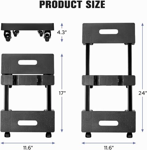 KEDSUM Furniture Dolly with 6 Swivel Casters, Expandable Moving Dolly, 24in-12in Furniture Movers with Wheels, Flat Dollies Brake Wheels, Max 1600LBS Capacity, 2 Pack in Kuwait