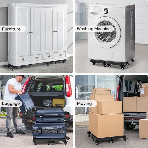 KEDSUM Furniture Dolly with 6 Swivel Casters, Expandable Moving Dolly, 24in-12in Furniture Movers with Wheels, Flat Dollies Brake Wheels, Max 1600LBS Capacity, 2 Pack in Kuwait
