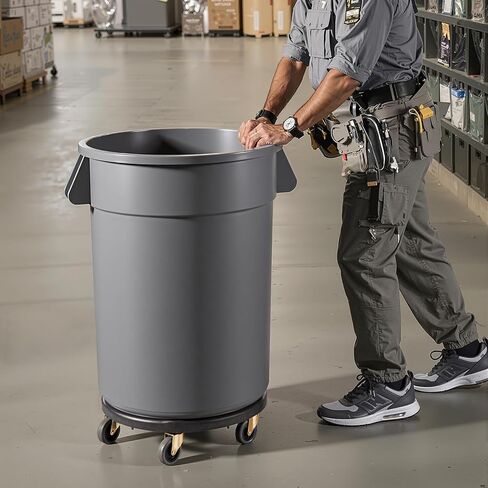 VEVOR Trash Can Dolly, Fit 20, 32, 44, 55 Gallon Containers, Round Trash Can Roller Base with 4 Lockable Wheels, 500lbs Weight Capacity, Heavy Duty Barrel Dolly, Multi-Functional Rolling Cart in Saudi Arabia