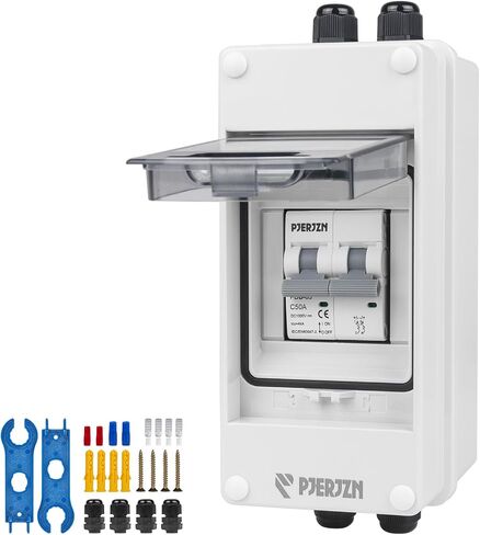 Solar Panels Disconnect Switch 50A 1000VDC PV Shut Off Switch Outdoor Circuit Breaker Box IP65 Waterproof UV-Proof in Kuwait