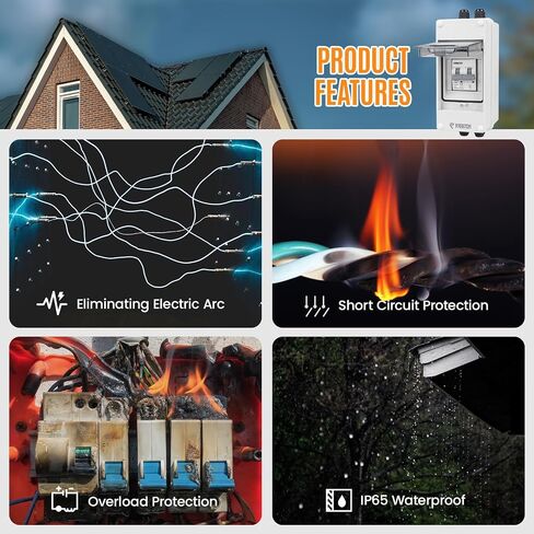 Solar Panels Disconnect Switch 50A 1000VDC PV Shut Off Switch Outdoor Circuit Breaker Box IP65 Waterproof UV-Proof in Kuwait