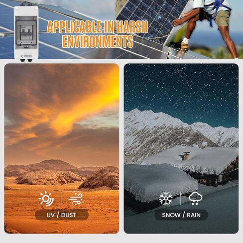 Solar Panels Disconnect Switch 50A 1000VDC PV Shut Off Switch Outdoor Circuit Breaker Box IP65 Waterproof UV-Proof in Kuwait