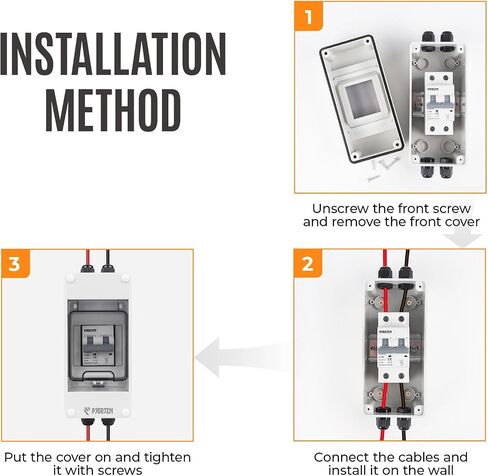 Solar Panels Disconnect Switch 50A 1000VDC PV Shut Off Switch Outdoor Circuit Breaker Box IP65 Waterproof UV-Proof in Kuwait