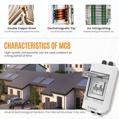 Solar Panels Disconnect Switch 50A 1000VDC PV Shut Off Switch Outdoor Circuit Breaker Box IP65 Waterproof UV-Proof in Kuwait