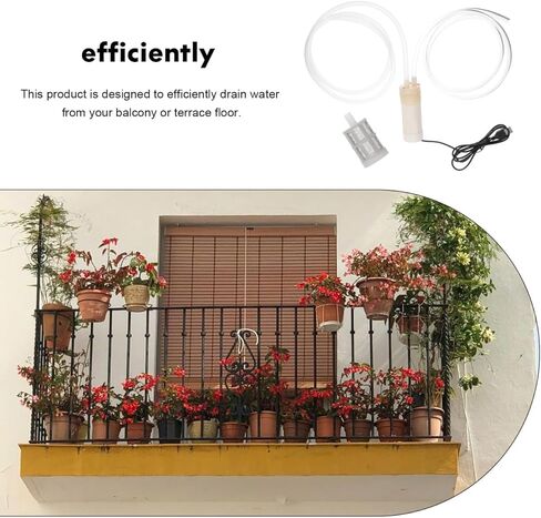 Artibetter Portable Mini Sump Pump مع طاقة USB ، ومرشح الفولاذ المقاوم للصدأ ، وخرطوم 1M لإزالة المياه الفعالة في الباحات والشرفات in Saudi Arabia