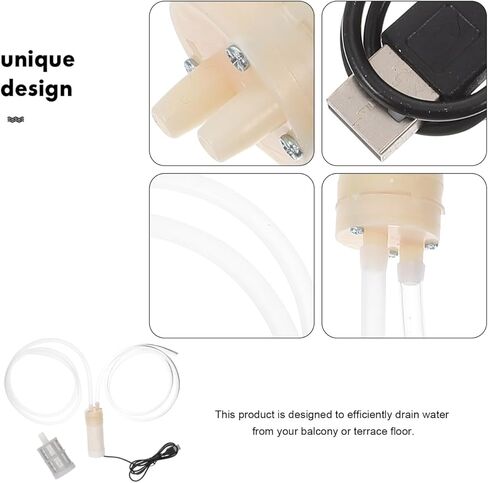 Artibetter Portable Mini Sump Pump مع طاقة USB ، ومرشح الفولاذ المقاوم للصدأ ، وخرطوم 1M لإزالة المياه الفعالة في الباحات والشرفات in Saudi Arabia