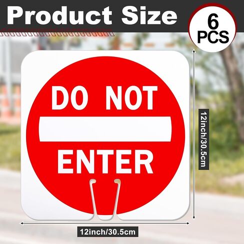 Geetery 6 Pcs Do Not Enter Cone Traffic Sign 12 x 12 Inches Warning Sign Red and White Double Sided for Street Road Barricade Outdoor Weather Resistant Construction in Saudi Arabia