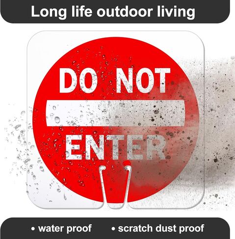 Geetery 6 Pcs Do Not Enter Cone Traffic Sign 12 x 12 Inches Warning Sign Red and White Double Sided for Street Road Barricade Outdoor Weather Resistant Construction in Saudi Arabia