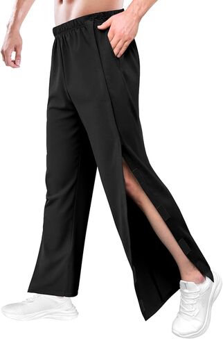 Men's Post Surgery Pants Open Bottom Easy Side Tear Away Pants for Men Sweatpants Loose Fit Post Surgery Pant with Pockets in Kuwait