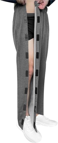Men's Post Surgery Pants Open Bottom Easy Side Tear Away Pants for Men Sweatpants Loose Fit Post Surgery Pant with Pockets in Saudi Arabia