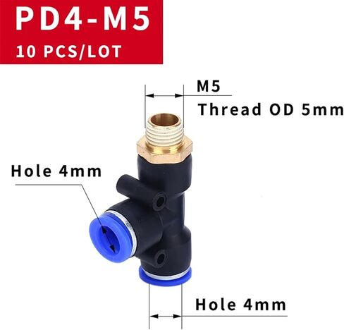 تجهيزات PD Pneumatic من 4 مم إلى 12 مم أنبوب خرطوم 1/4 "1/8" 3/8 "1/2" BSPT THREAL THAP in Kuwait