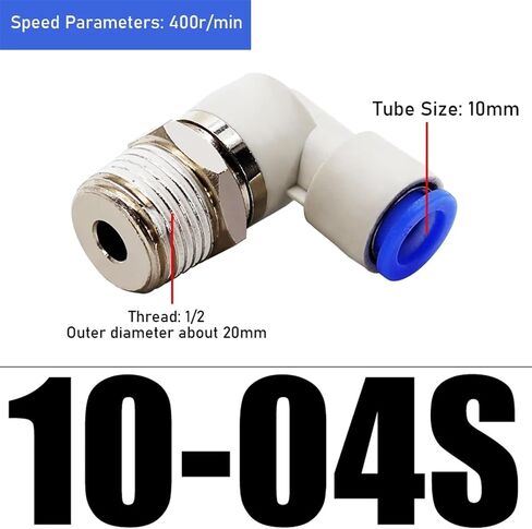 1PCS Pneumatic Fitting Right Angle Elbow High-Speed Rotary Hose Pipe Connector KSL06-M5/08-01S-02S(KSL10-04S) in Saudi Arabia