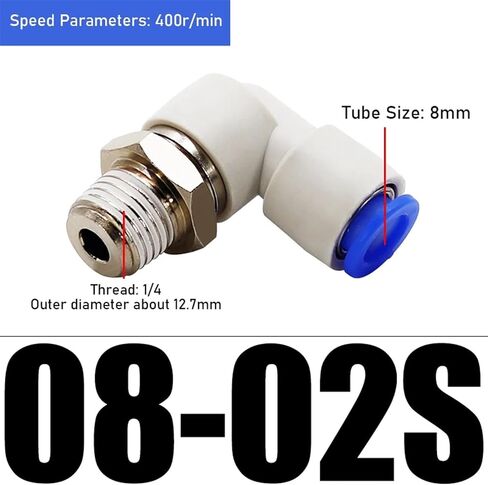 1PCS Pneumatic Fitting Right Angle Elbow High-Speed Rotary Hose Pipe Connector KSL06-M5/08-01S-02S(KSL10-04S) in Saudi Arabia