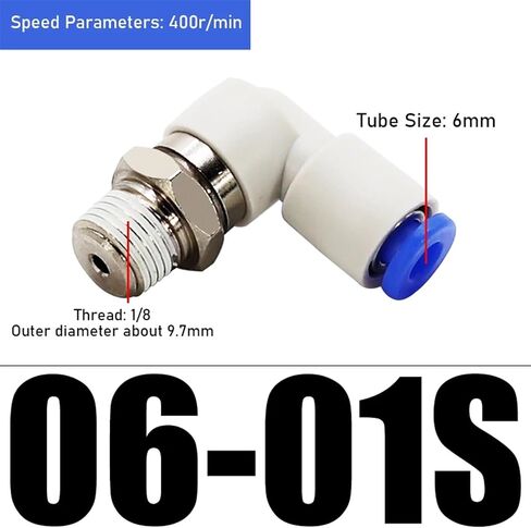 1PCS Pneumatic Fitting Right Angle Elbow High-Speed Rotary Hose Pipe Connector KSL06-M5/08-01S-02S(KSL10-04S) in Saudi Arabia