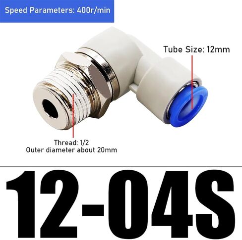 1PCS Pneumatic Fitting Right Angle Elbow High-Speed Rotary Hose Pipe Connector KSL06-M5/08-01S-02S(KSL10-04S) in Saudi Arabia