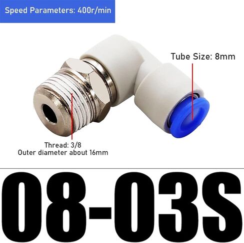 1PCS Pneumatic Fitting Right Angle Elbow High-Speed Rotary Hose Pipe Connector KSL06-M5/08-01S-02S(KSL10-04S) in Saudi Arabia