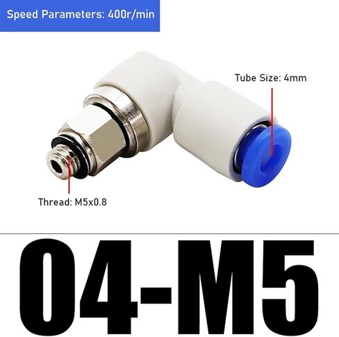1PCS Pneumatic Fitting Right Angle Elbow High-Speed Rotary Hose Pipe Connector KSL06-M5/08-01S-02S(KSL10-04S) in Saudi Arabia