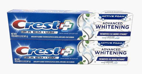 Crest Premium Plus معجون أسنان تبييض متقدم مع الفلوريد ، النعناع النظيف ، 5.2 أوقية (حزمة 2) in Kuwait