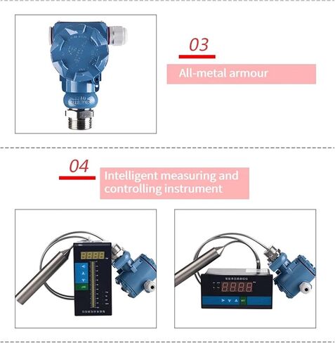 Water Level Sensor High Temperature Diesel Oil Pressure Transmitter 4-20mA 0-10V Liquid Fluid Meter(2mrange 5mcable,RS485Output) in Saudi Arabia