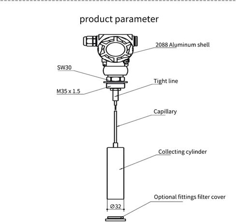 Water Level Sensor High Temperature Diesel Oil Pressure Transmitter 4-20mA 0-10V Liquid Fluid Meter(2mrange 5mcable,RS485Output) in Saudi Arabia