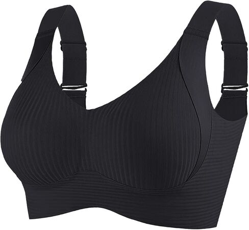 Sentdream Bra 3 Pack Seamless Bras for Women 2025 Push Up Adjustable Cozy Ribbed Wireless Full Support Sports Bra in Saudi Arabia
