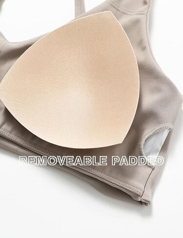 Aeezo Womens Sexy v Neck Sports Bra Bra Criss Cross Back Back Straps Admable Pitness Tops Basic Tops Wireless Camisole in Kuwait