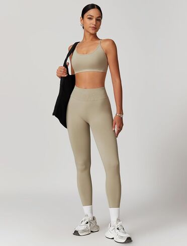 Pilates workout sets for women, Cross Back Sports Bra and High waist arm lift Leggings Running sets for women in Saudi Arabia