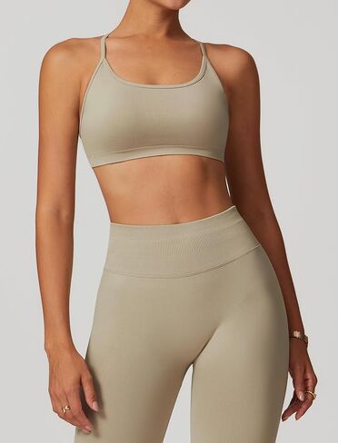 Pilates workout sets for women, Cross Back Sports Bra and High waist arm lift Leggings Running sets for women in Saudi Arabia