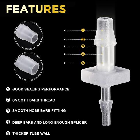 Metallixity 5pcs خرطوم البلاستيك محول Barb 1/16 "Barb x 1/8" للسيارات ، دراجة نارية ، البحرية ، الشاحنة ، RV الوقود in Kuwait