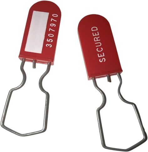 Plastic Padlock Security Seals - Corrosion-Resistant, Eco-Friendly, U.S. Customs Approved (100-Pack, Red) in Saudi Arabia